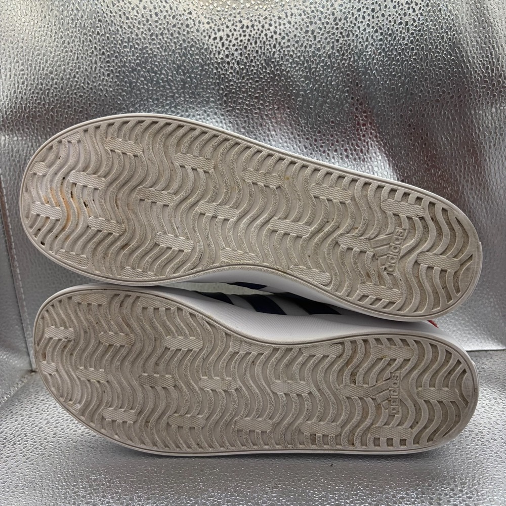 Size 5 Adidas VL Court 3.0 White Navy Blue Stripes Mens Athletic Shoes IE6224 - Picture 9 of 9